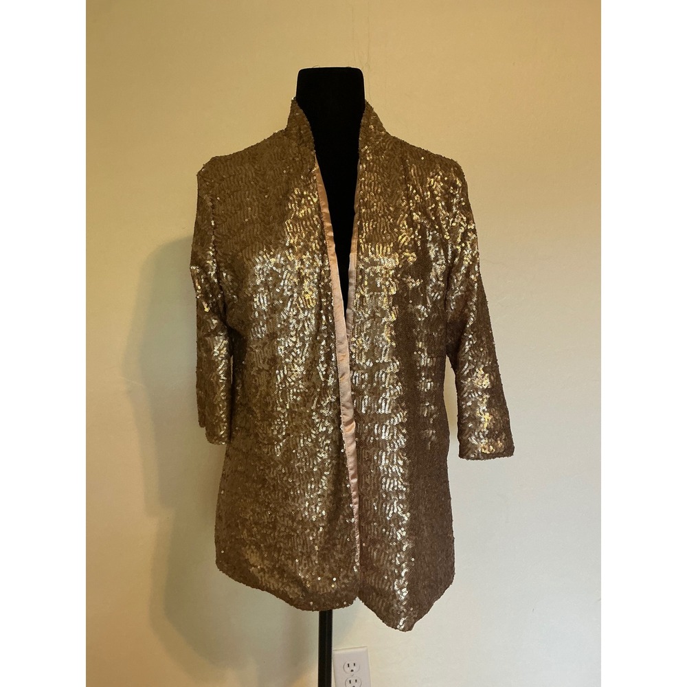 Aque (Aqua) Lab Gold Sequin Blazer/Jacket